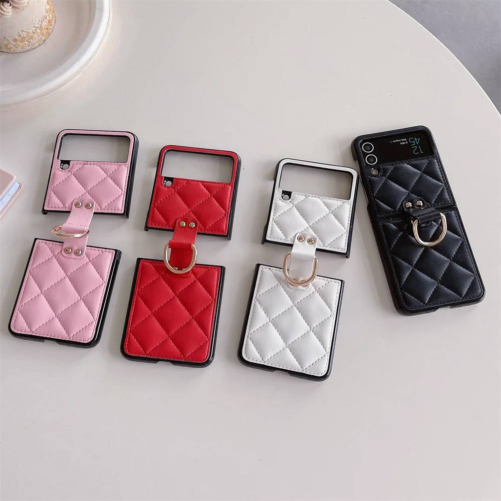 Luxury-CC-Diamond-Checkered-Phone-Case-For-Samsung-Galaxy-Z-Flip-4-3-Flip3-Flip4-5G.webp