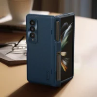 For Samsung Galaxy Z Fold 4 Frosted Shield Bracket Multifunctional Detachable Pen Slot Shockproof Hard Mobile Phone Case Cover 1