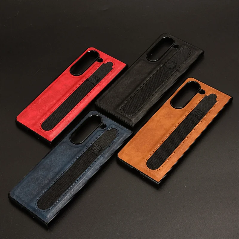 Luxury PU Leather With Pen Slot Hard Back Cover ShockProof For Galaxy Z Fold5 1