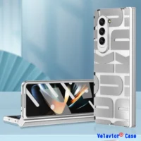 For Samsung Galaxy Z Fold 5 Case Ansparent Hinge Protection Hard Shockproof Cover for Galaxy Z Fold 5 4 3 5G Plating Phone Case 1