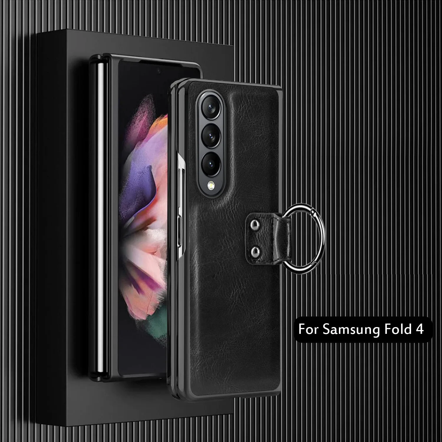 New Men's Business Phone Cases For Samsung ZFold 4 3 Folding ZFold2 Electroplating Leather Case Film Integrated Protective Cover 1