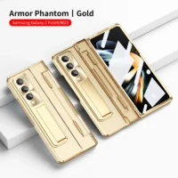 For Samsung Galaxy Z Fold 4 Z Fold 3 Folding Hinge Phantom Transparent Bracket 360° All inclusive Hard Mobile Phone Case Cover 1
