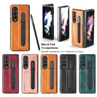 Flip Phone Case For Samsung Galaxy Z Fold 5 4 3 Fold Phone Cover Shockproof Anti-Drop Phone Cover With Pen Holder(Exclude Pen) 1