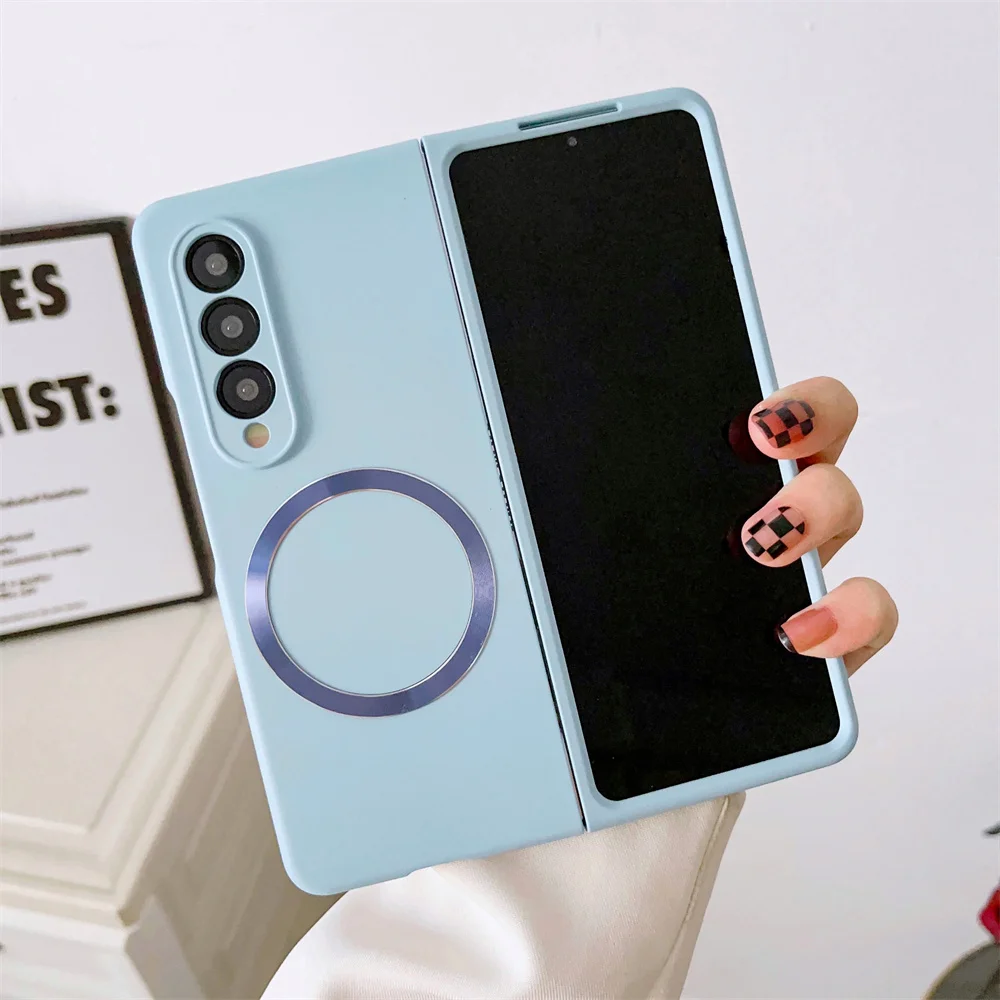 For Magsafe Magnetic Phone Case for Samsung Galaxy Z Fold 4 3 Fold4 Fold3 5G Folding Shockproof Hard Plastic Back Cover 1