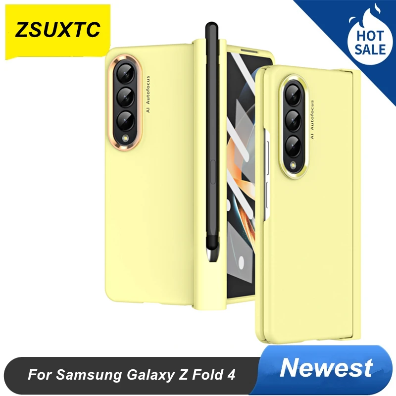 Folding Screen For Samsung Galaxy Z Fold 4 Phone Case Touch Pen Full Protection Shockproof Cover For Samsung Z Fold 4 Fold4 5G 1