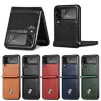 Genuine Leather Case for Samsung Galaxy Z Flip 4 3 5G Flip4 Cover Full Hingle Camera Protector Hard Bumper Folding Shell Fundas