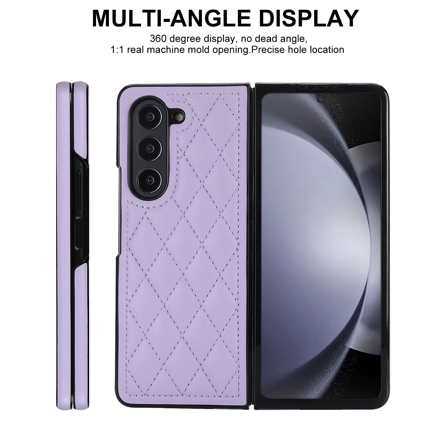 For Samsung Galaxy Z Fold 5 4 3 5G Case Luxury Premium PU Leather Folding Anti-drop Protector Shockproof Hard Back Plastic Cover 1