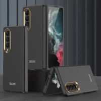 Ahockproof Armor Stand Case For Samsung Galaxy Z Fold 4 Funda Bracket Hard Case for Fold 4 Folding Cover Full Lens Protect Shell 1