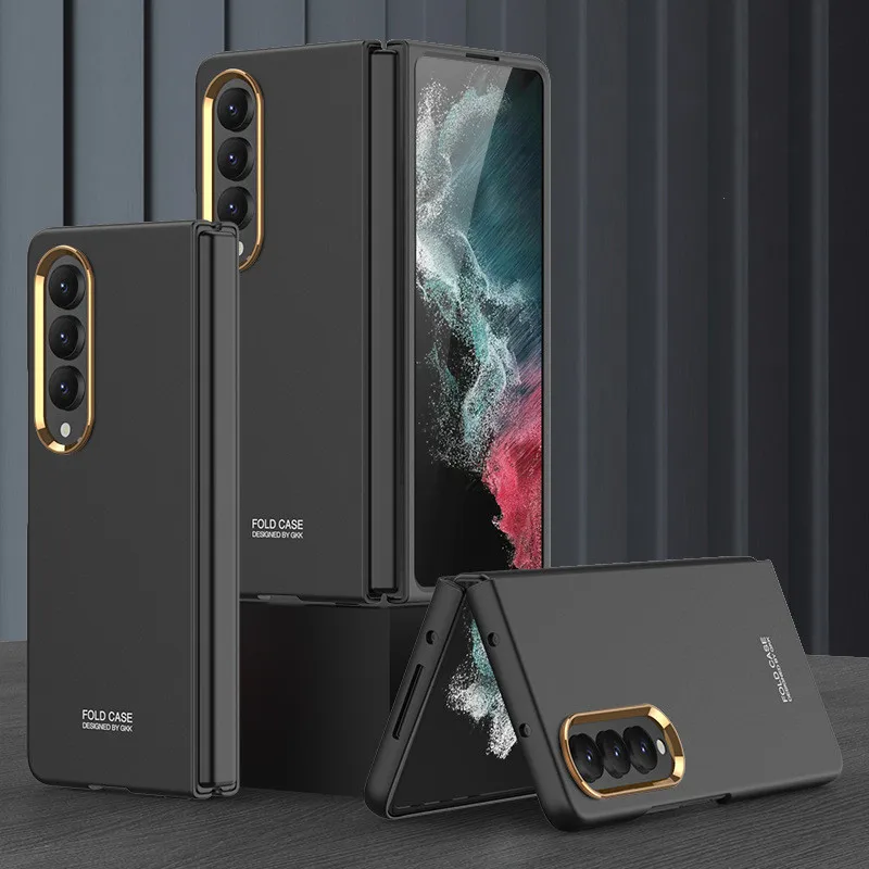 Ahockproof Armor Stand Case For Samsung Galaxy Z Fold 4 Funda Bracket Hard Case for Fold 4 Folding Cover Full Lens Protect Shell 1